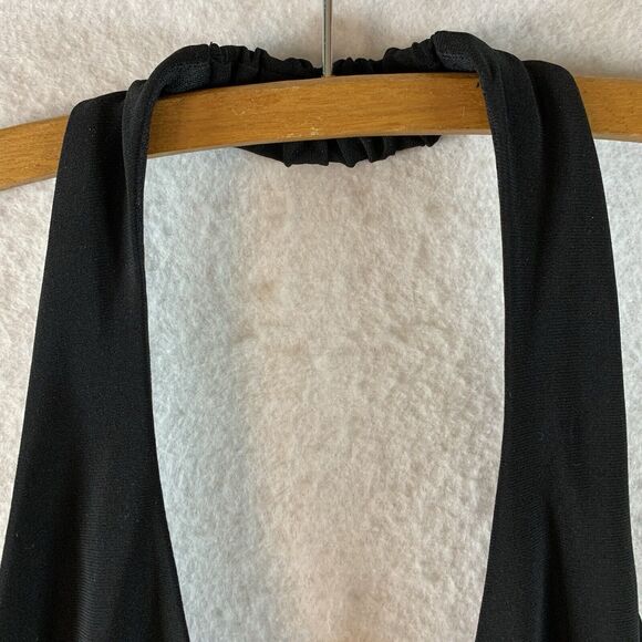 B Darlin Womens Halter Mini Dress Sz 7/8 Black Y2K Empire Bow Cocktail Hoco - Picture 6 of 13